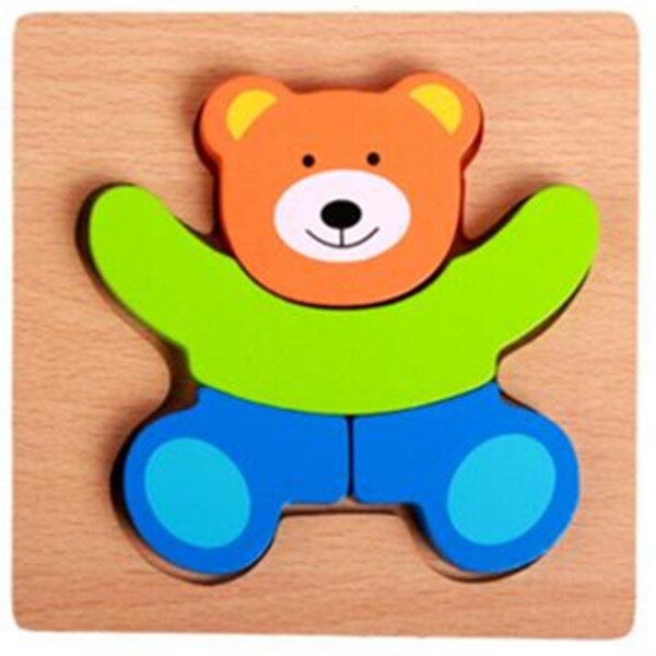 Montessori Toys Educational Wooden Toys for Children Early Learning 3D Cartoon Animal Wood Materials Puzzle Intelligence Jigsaw: 5