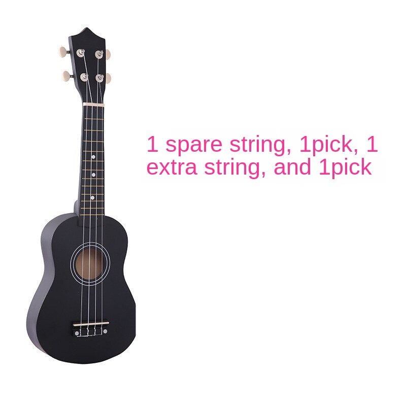 21 Inch 16 Colors Ukulele Guitar Wooden Ukulele Musical Guitar Musical Instruments for Beginners Childrens: black