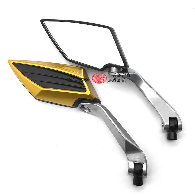 universal scooter mirrors motorcycle accessories for benelli vespa yamaha vespa piaggio motorbike parts moto rearview mirror: Yellow