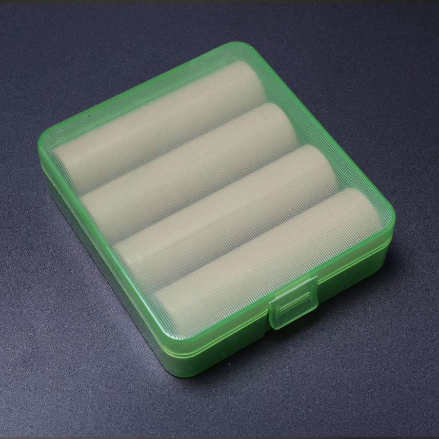 Plastic Hard White Storage Box Container Transparent White 4 x 18650 Battery Case Holder 4Color Available