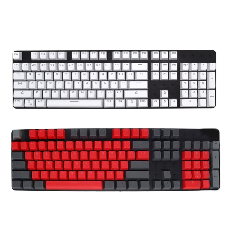 Teclas de ABS de perfil para teclado, juego de teclas retroiluminadas para teclados de juegos mecánicos, 104 piezas