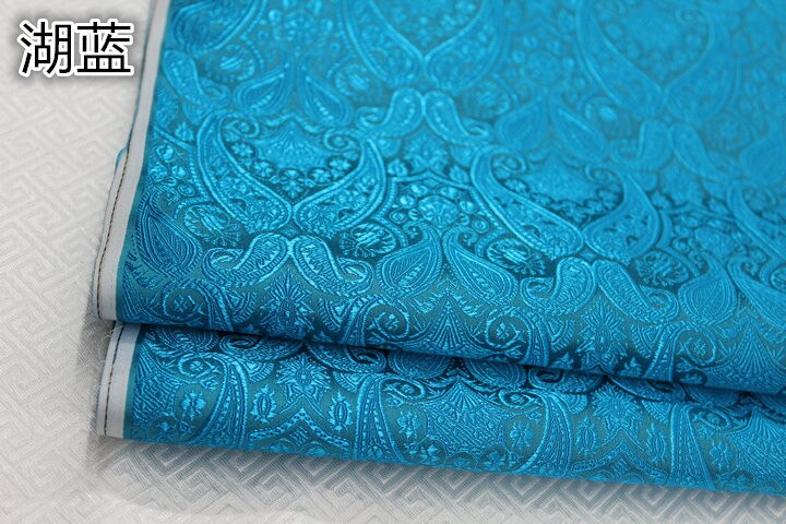 Largeur 29 pouces Bricolage Cos Chinois Robe kimono Damassé Tissu Jacquard Brocart En Soie Imitation Vêtements Tissu Pipa: Lake Blue