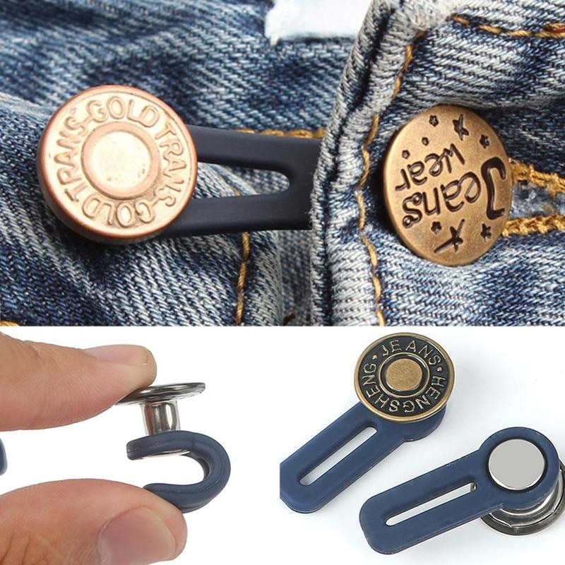 Snap Metalen Verlengd Knop Voor Kleding Jeans Passen Perfect Fit Sluiting Knop Op Kleding Zelf Verhogen Verminderen Taille Geen Naaien