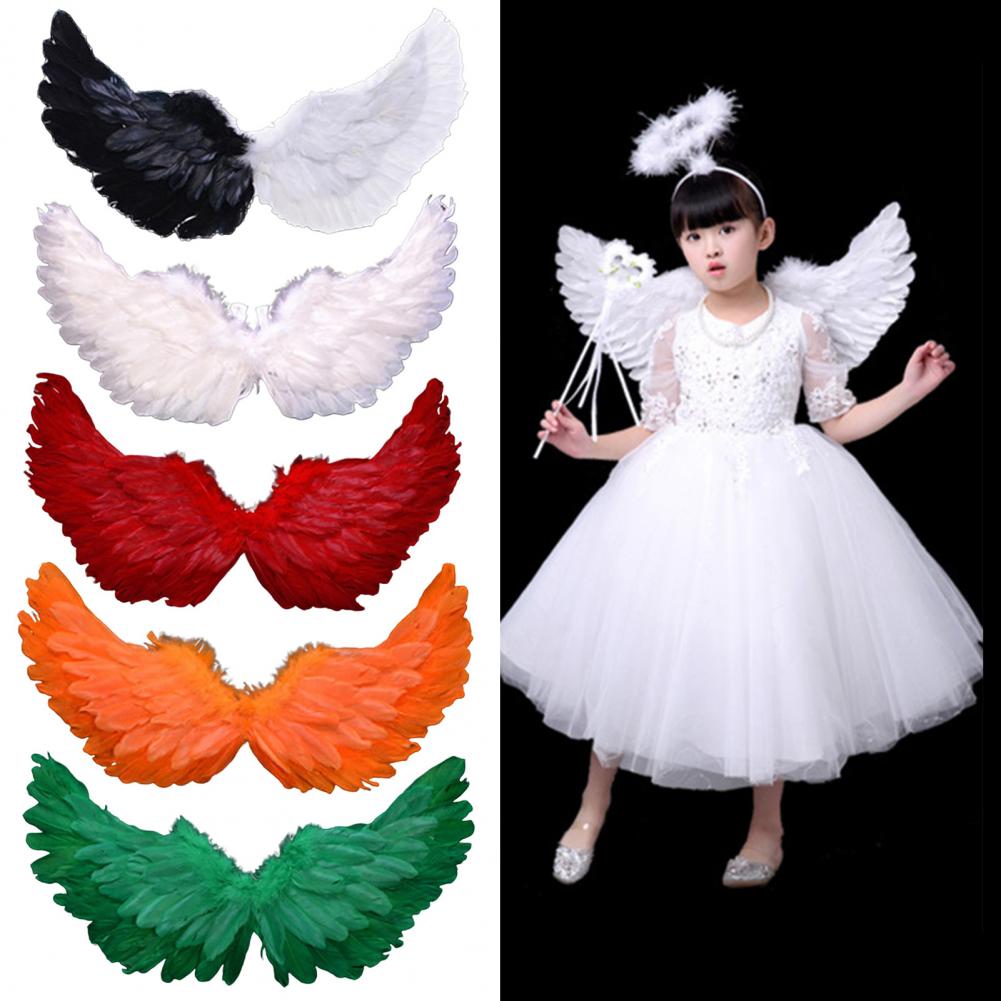 Alas de Ángel de colores brillantes, alas de plumas de Ángel, disfraz ligero, accesorios de fotografía para Cosplay con correas elásticas