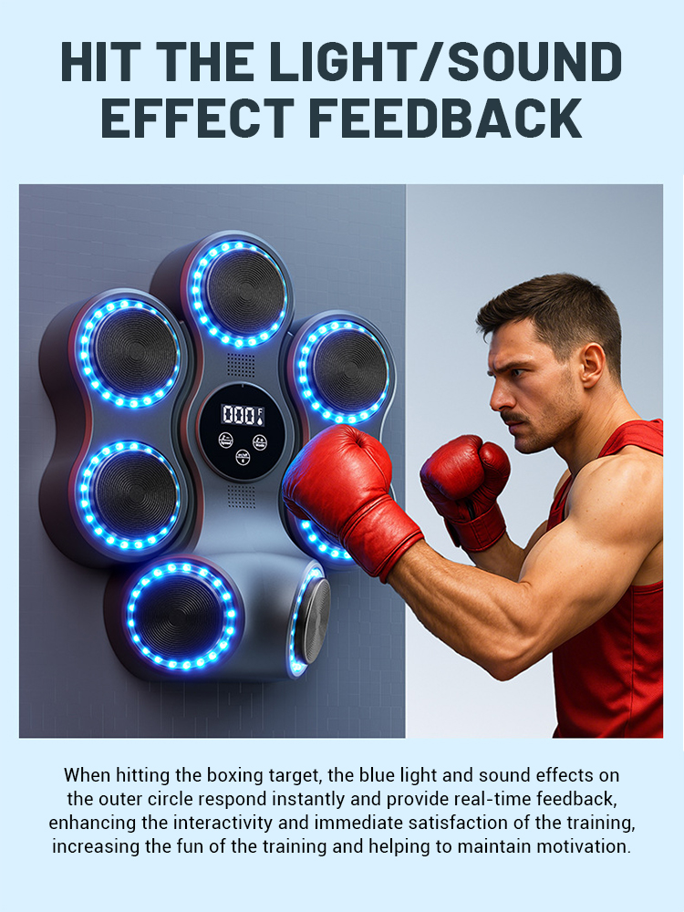 2025 nouvelle Machine de boxe musicale Bluetooth adulte cible murale électronique équipement de perforation cible murale gymnase équipement à domicile