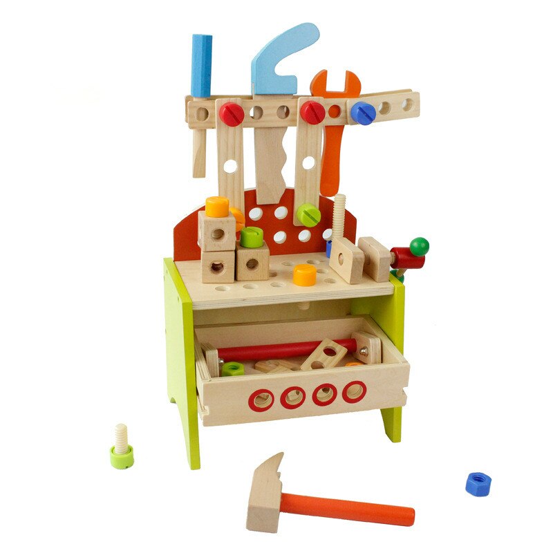 Houten Multifunctionele Toolbox Speelgoed, Baby Demontage Toolbox, Kind Reparatie Toolbox, Speelgoed Jongen Outfit