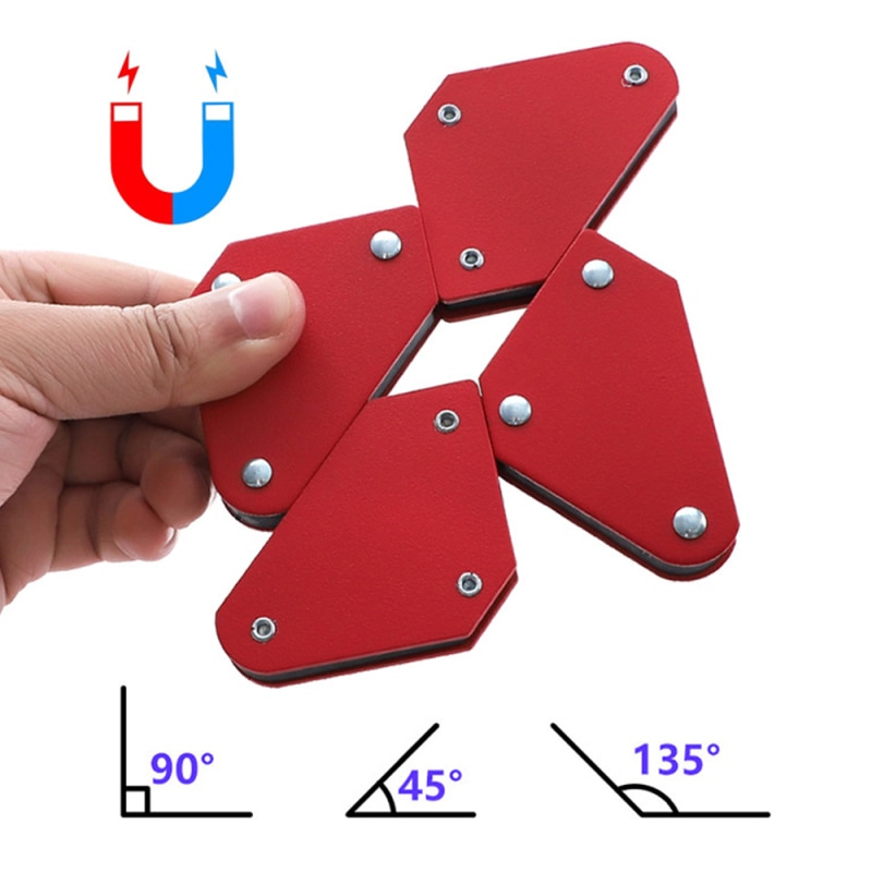 Alloy Steel 4Pcs 45/ 90/135 Degree Corner Magnetic Welding Holder Angle Soldering Locator Tools for Positioner In Welding Tools