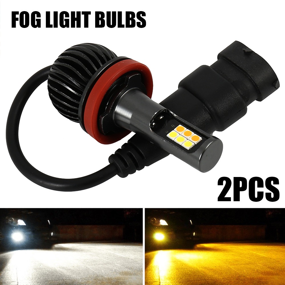 2 auto LED Twee kleuren Mistlampen voor H8/H11 9006 880 Lamp High Power Auto Anti- mistlamp