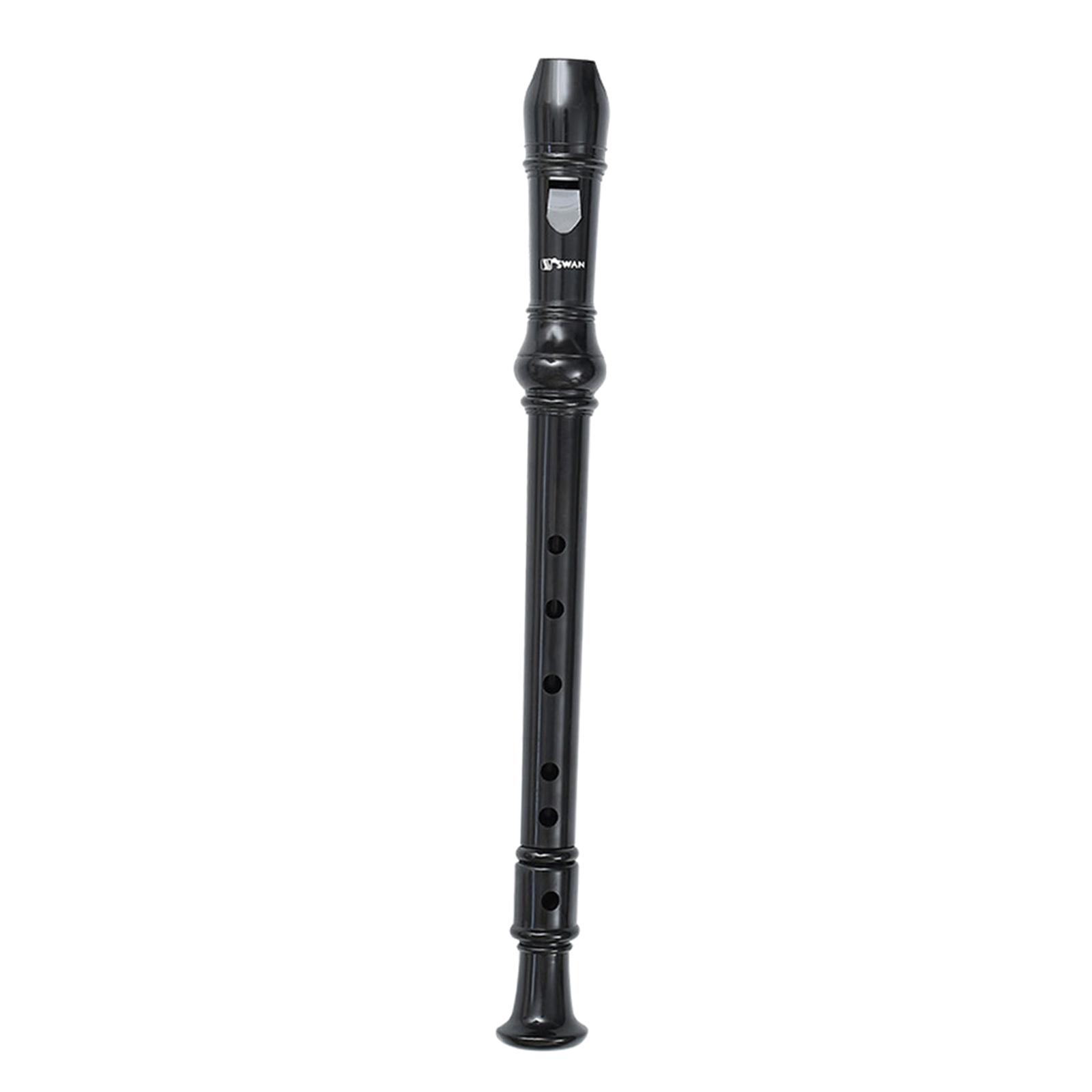 Sopraan Recorder Lange Fluit Met Cleaning Rod &amp; Pouch Muziekinstrument Voor Professionals: Black 6 Hole