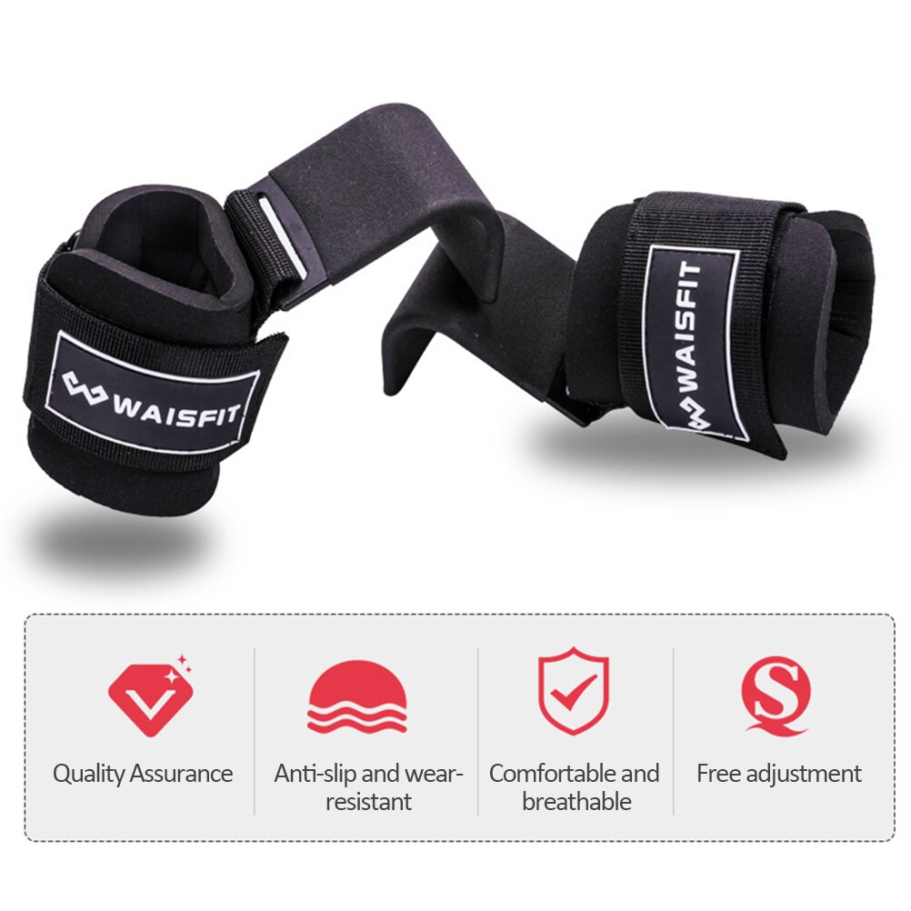 Weight Lifting Grip Hooks Lifting-Hook Hand-Bar Fitness Wrist Straps Heavy Duty Pull-ups Power Lifting Grips Padded Workout Hook