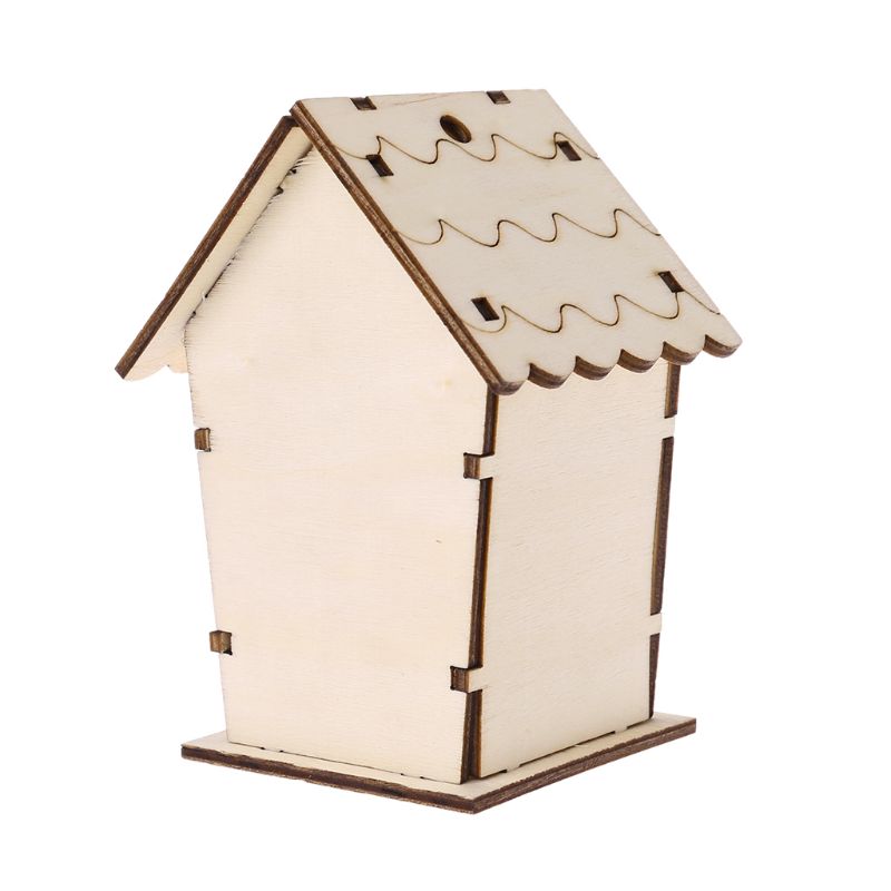 Natural Wooden Bird House Nest Wall-mounted Home Garden Outdoor Bird Cage Box Birds Supplies C42