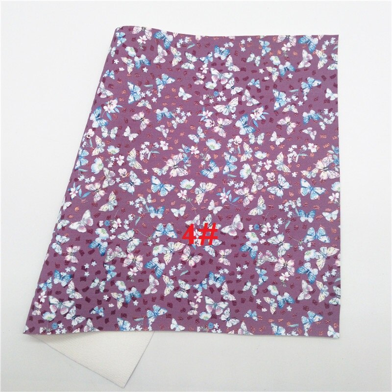 Glitterwishcome 21X29CM A4 Size Vinyl Voor Bogen Gedrukt Vlinder Lederen Fabirc Faux Lederen Lakens Voor Bows, GM3028A: 4