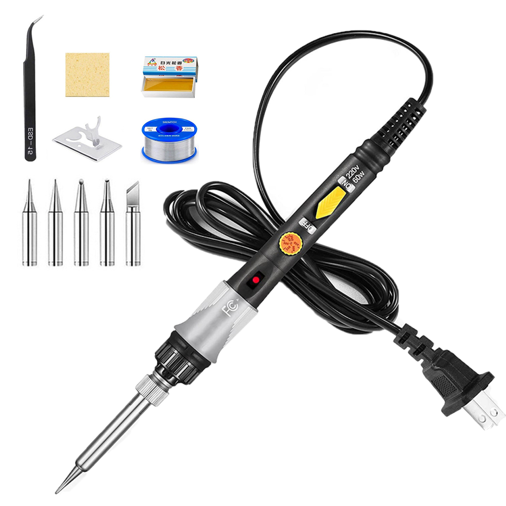 Soldering Iron Kit 60W Soldering Irons Electric Solder Iron Rework Temperature Adjustable Handle Heat Pencil Tools