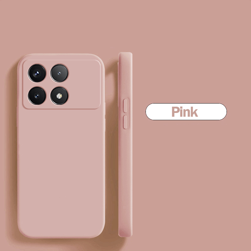 Coque souple en silicone liquide d'origine de luxe pour Xiaomi, couverture de téléphone, Poco X6 Pro, 5G: silicium / Rose