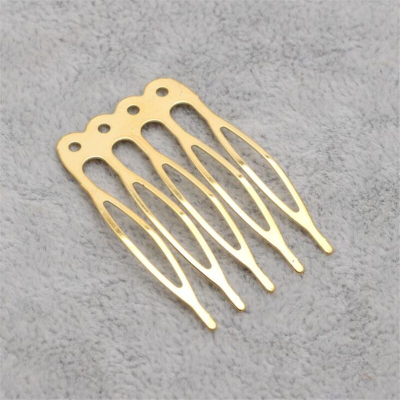 10 sztuk metalowe złote zęby spinki do włosów grzebienie puste szpilki spinki do włosów z otworami dla DIY do włosów łuki komponenty do wyrobu biżuterii akcesoria: Gold Hole 5