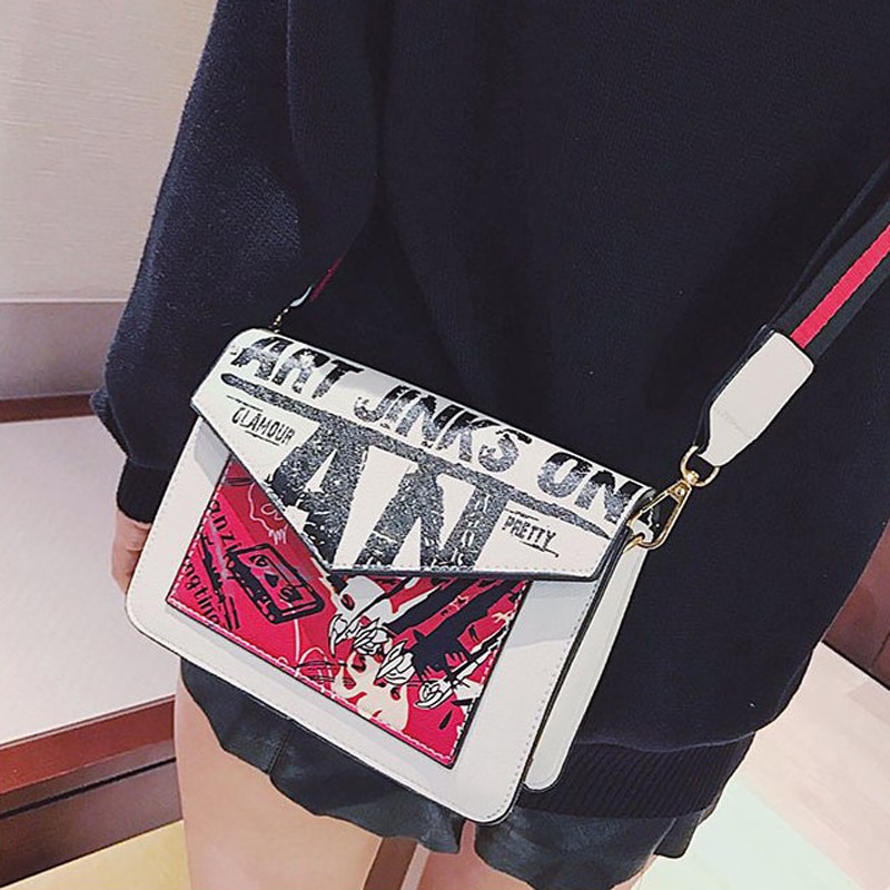 Sacs à main avec impression de dessin animé pour femmes, sac incliné pour filles, pochette sacs à main en polyuréthane