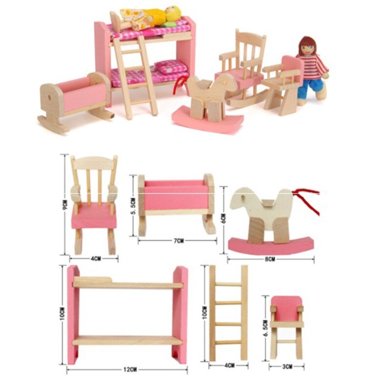 Miniature 1:12 Dollhouse Furniture for Dolls,Mini 3D Wooden Puzzle DIY Building Model Toys for Children: 777629