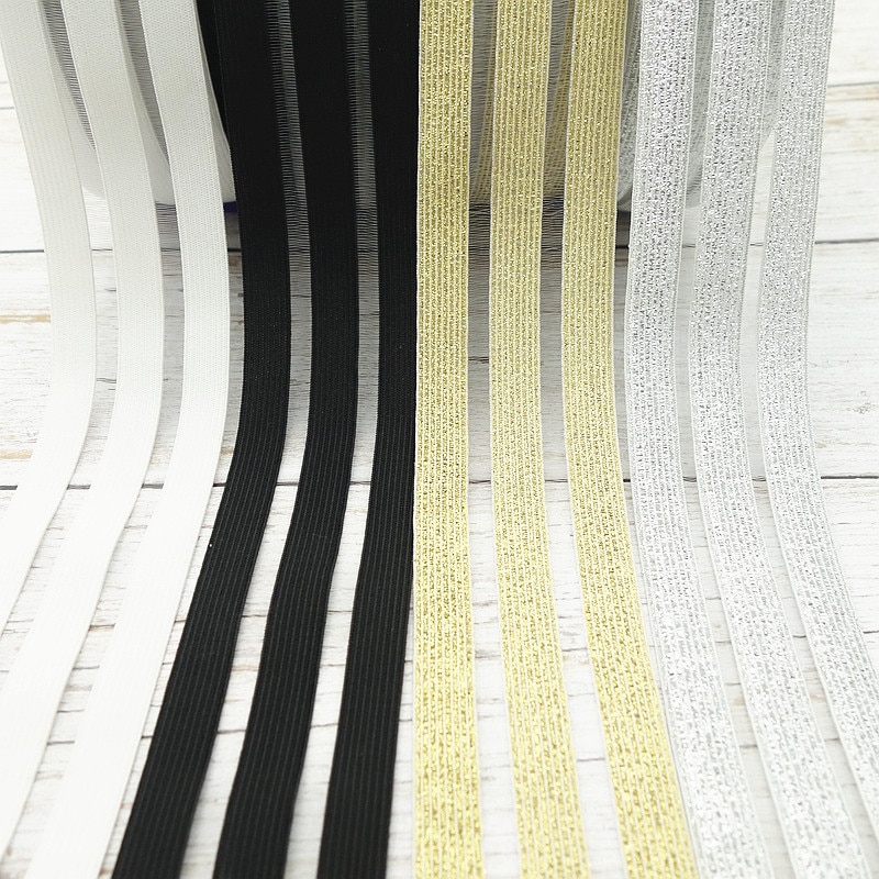 Zwart Wit Elastische Band 50 Mm 90 Mm Glitter Goud Zilver Mesh Kledingstuk Elastische Riem Meisje Jurk Naaien Diy Ambachten accessoires 1 Meter