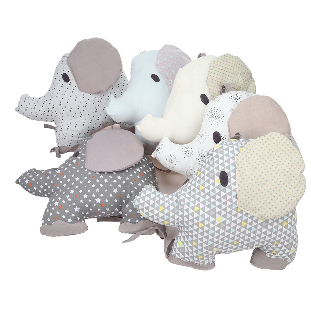 Ensemble de literie pour bébé, coussin de dossier souple, en forme d&#39;éléphant, Protection autour du lit, 6 pièces: Default Title