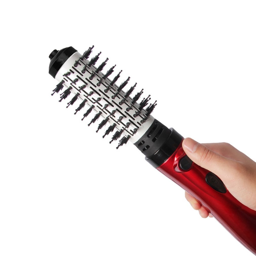 Electric Hair Dryer Brush 2 in 1 Hair Straightener Roller Curling Rod Rotating Iron Brush Hair Curler Brush Cn(origin) Lescolton