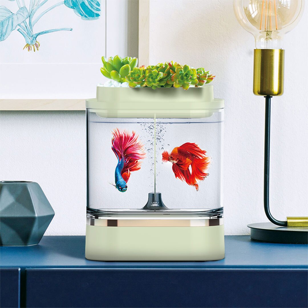 Xiaomi-Mini pecera perezosa PRO, varios LED deslumbrantes, bajo ruido, filtro doble, partible, carga USB, acuario para casa y oficina