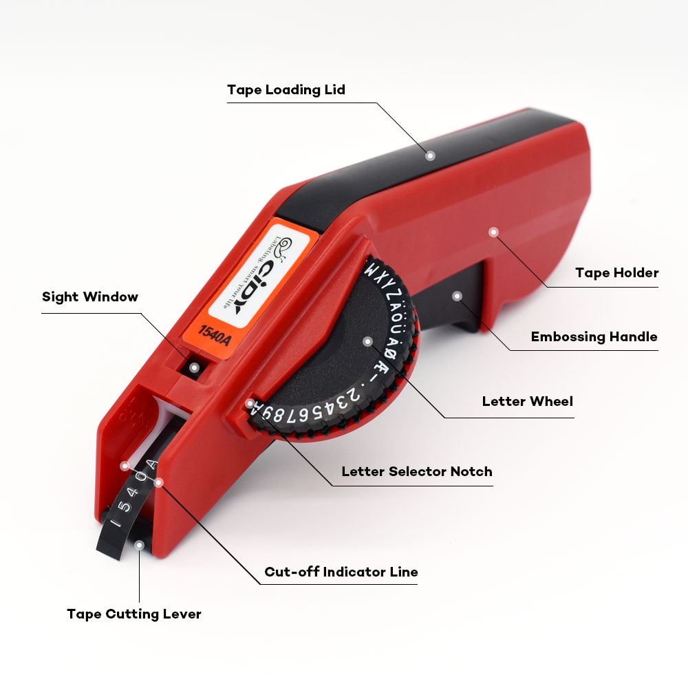 Red Embossing Label Maker with 6mm 9mm label maker tape for MOTEX E101 Mini Alphabet printing machine Typewriter Label Printer