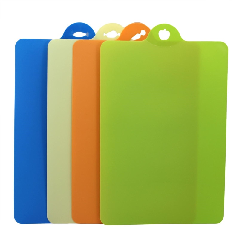 Herramientas de cocina de plástico Flexible PP antideslizante, tabla de cortar con agujero colgante, para cortar rebanadas de comida, 301-0490