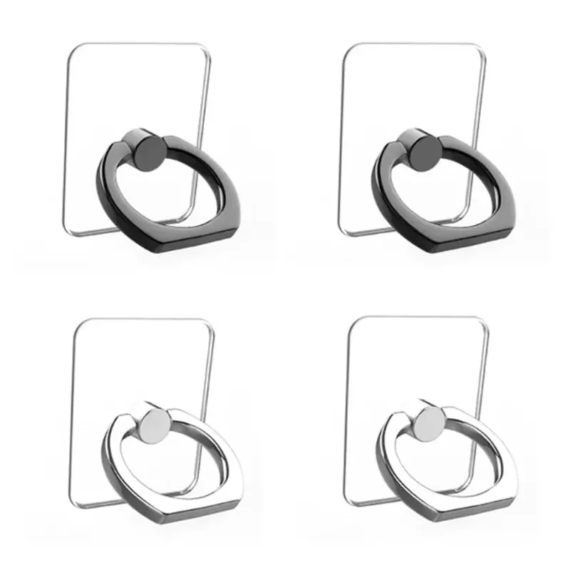 Soporte de anillo para teléfono móvil, bucle de agarre transparente para dedo, soporte de rotación de 360 grados, Compatible con todos los tipos de teléfono inteligente, 1/4 Uds.