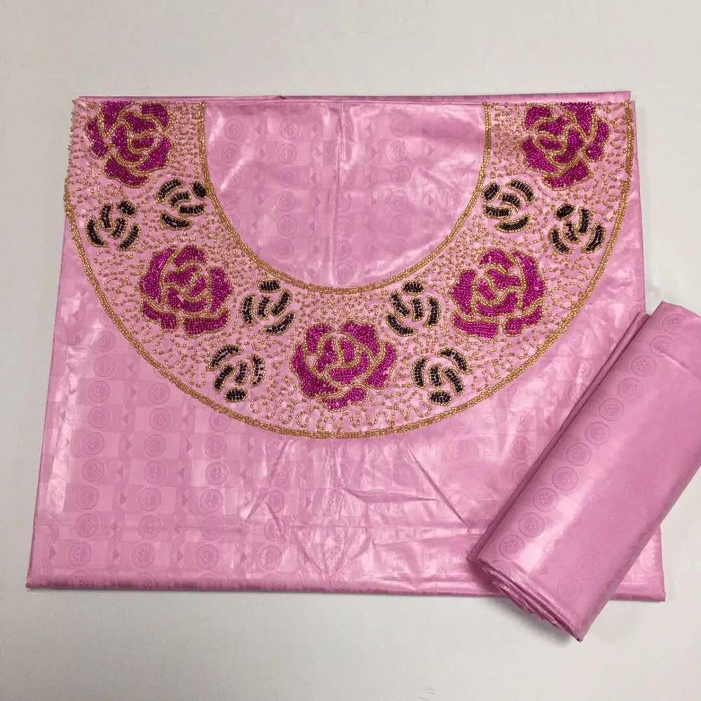 Tela africana bazin riche de para top y falda, , tejido de brocado de lavabo, telas de costura de piedras para escote, 3 + 2Y,