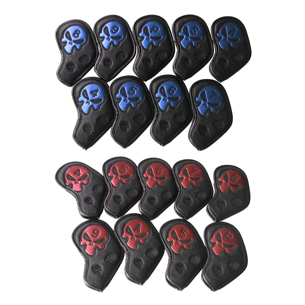Pack Van 9 Premium Golf Iron Head Covers Schedel Headcover 4,5,6,7,8,9,A,S,P