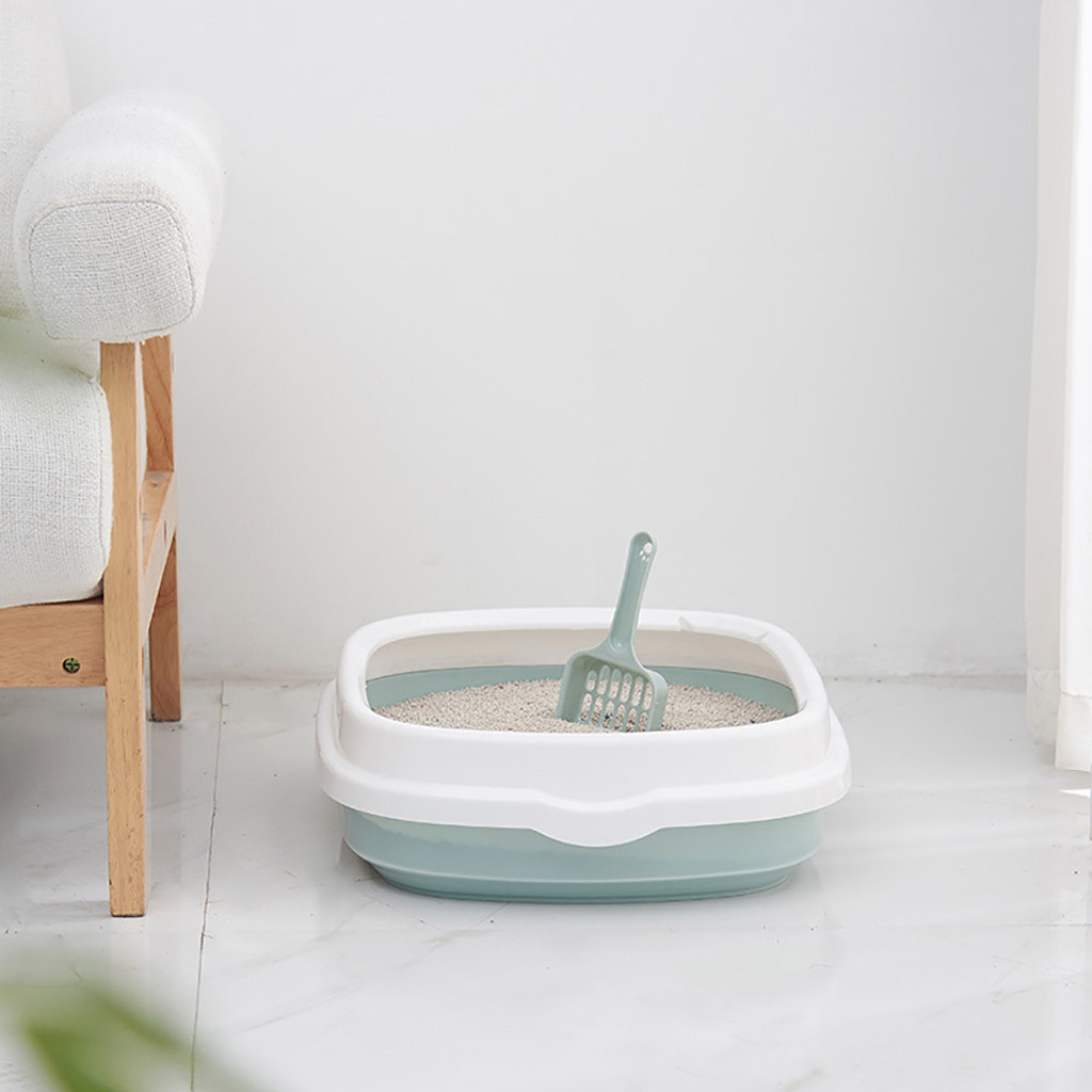 1Set Pet Wc Ondersteek Kattenbak Hond Lade Met Scoop Wc Supply Teddy Anti-Splash Hond toilette Thuis Plastic Zandbak