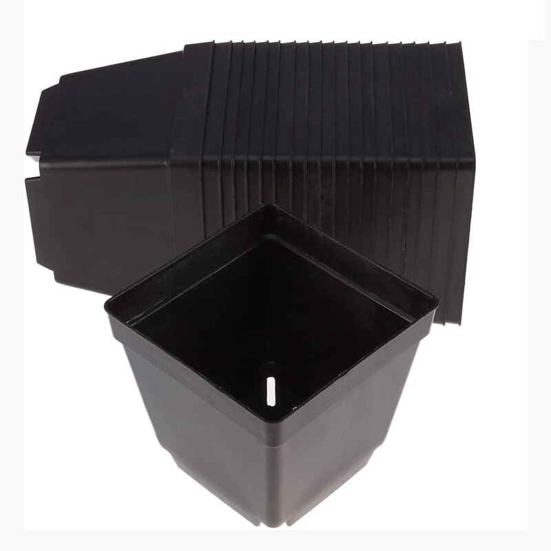30 Pack 4Inch Black Square Plastic Plant Pots,Seedling Nursery Transplanting Planter Container for Garden