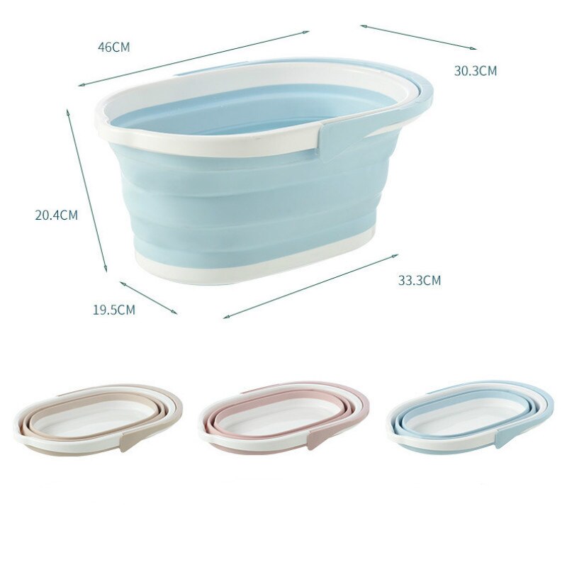 Bañera de ducha portátil plegable para bebé, piscina para mascotas, cubo Rectangular de plástico grueso para pies, Spa, fregona de almacenamiento de agua