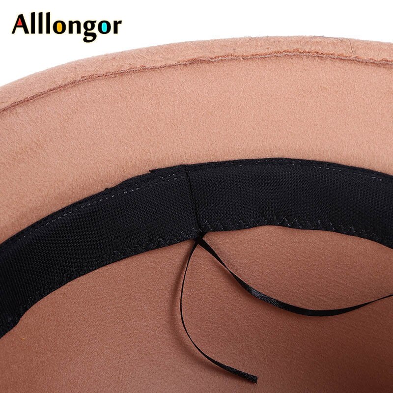 Efterår vinter derby hat kvinder sløjfe massiv grå sombrero mujer fedora hat damer formel vintage uld filt bowlerhat