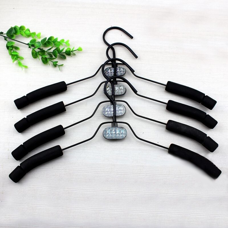 10 Pcs/Sets Anti-slip Sponge Hanger Padded Clothes Drying Rack Adult Clothes Hanger Clothes Accessories Rack Black Household: Default Title
