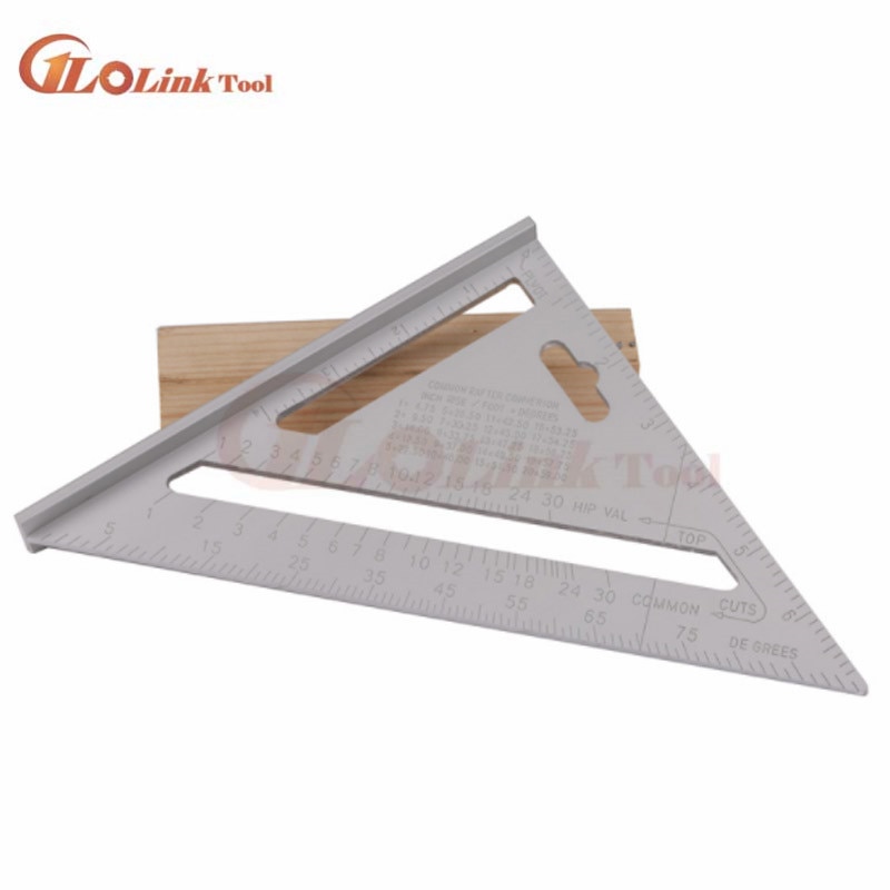 Professionelle Winkelmesser 7-zoll aluminium legierung zimmerei dreieck lineal metric zoll 90 grad 45 grad quadrat dreieck lineal