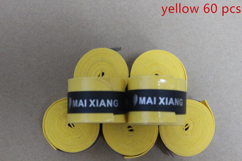 dry frosting sweat band grip ( 60 pcs in one set ) badminton racket sweat band . tennis racket overgrips: Yellow