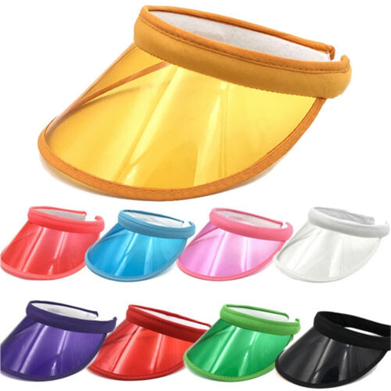 Mode Zomer PVC Zonneklep Hoed Unisex Hoofdband Cap Uv-bescherming Transparante Outdoor Wandelen Sport