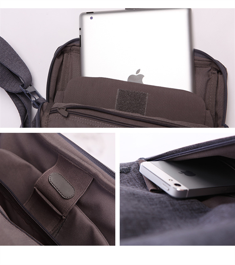 CAI-bolso de hombro tipo mensajero para hombre, maletín para ordenador portátil, para iPad, tableta, bolso de mano para escuela y oficina, bandolera