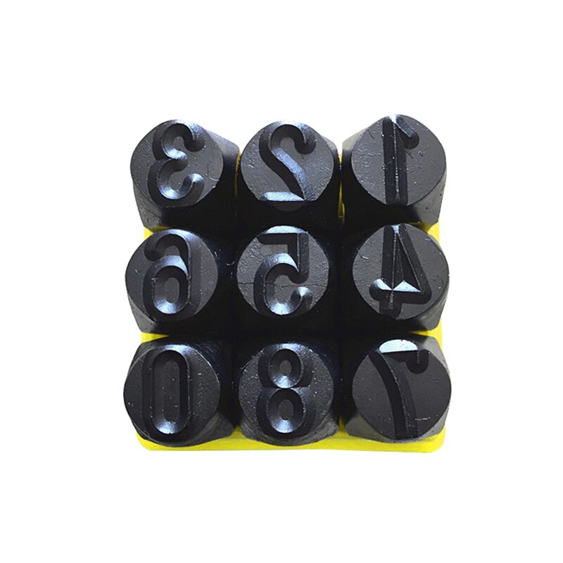 Lmdz 9 st stålstämpel bokstav nummer stämpel stans set 3/4/5mm härdad metall trä läder stål stans nummer verktyg läder stämpel: 5mm
