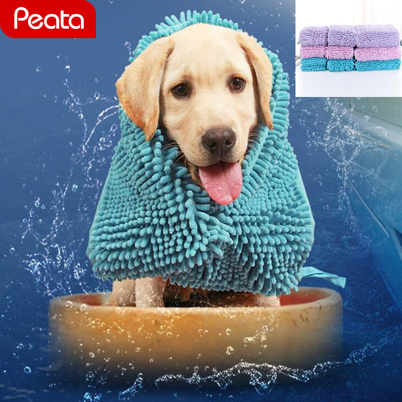 Pet secado Toalla de baño para mascotas toalla para perro gato sudaderas con capucha perro Super batas de baño absorbentes limpieza, baño toalla mascota suministros Z