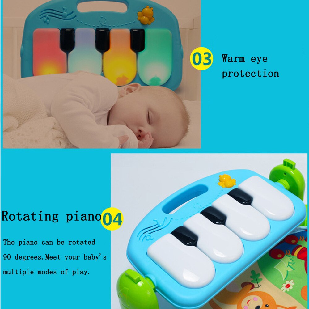 Baby Music Play Mats Piano Gym Newborn Toys Infant Playmat Learning Education Toys 0 12 Months Tummy Time Crawling Mat Carpet