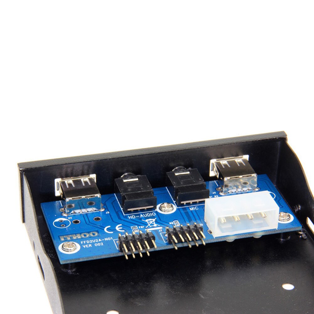 USB 3.0 2 Port 3.5in Multifunction Metal Microphone Input Adapter Front Panel Floppy Bay High Speed Open Plug And Play Hub