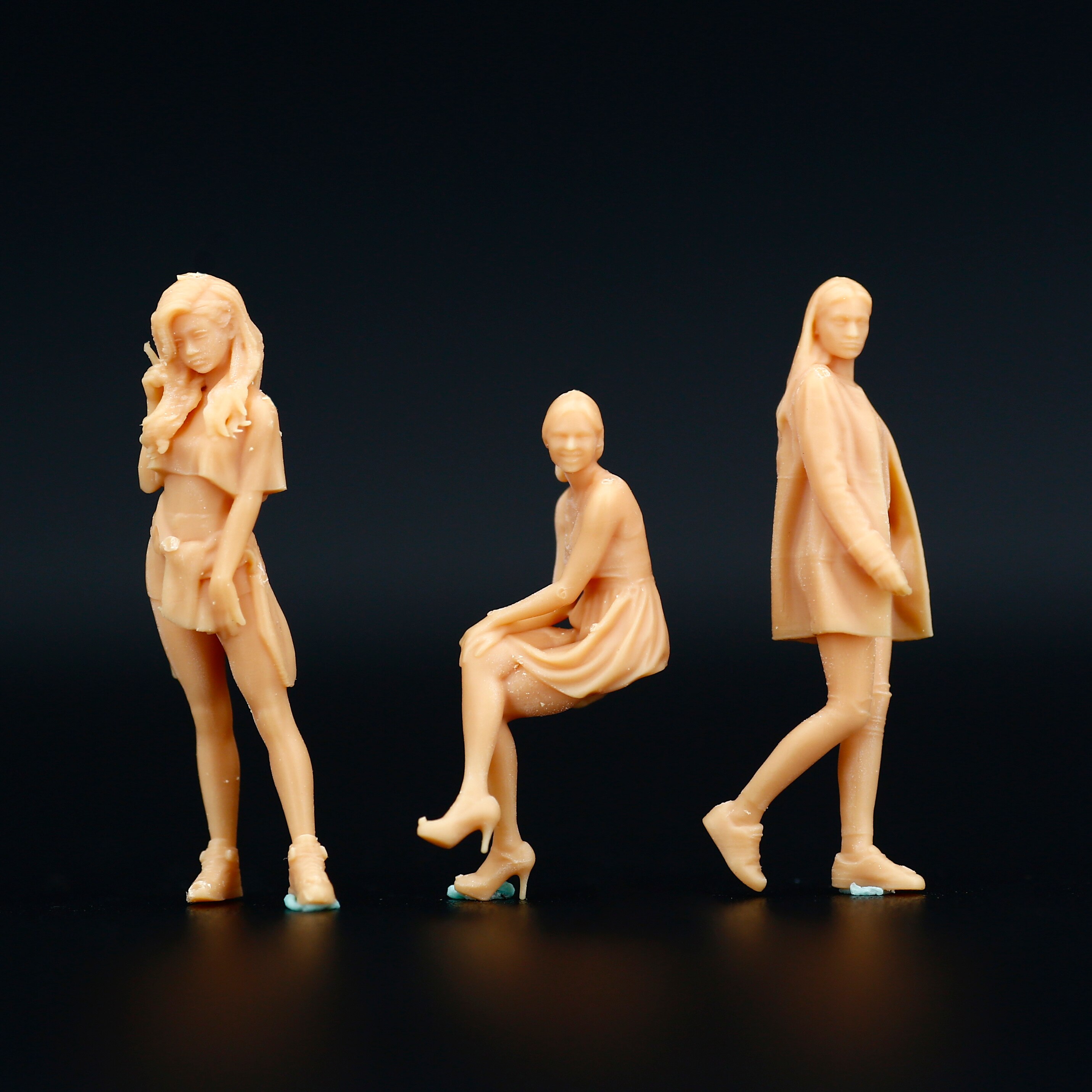 1:64 1/87 Model Miniatuur Mode Vrouwen Figuur Wit Model Moeten Worden Gekleurd Door Jezelf