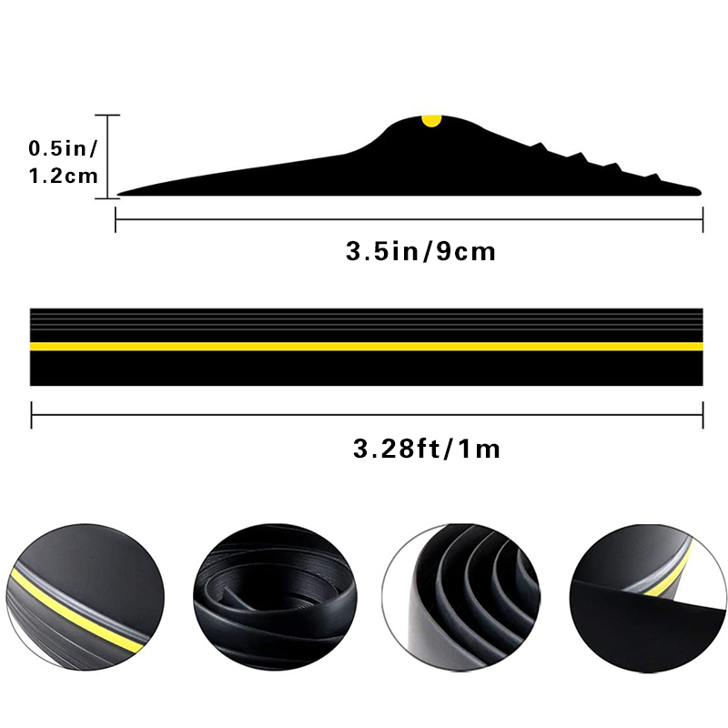 Universal Garage Door Bottom Threshold Seal Strip Rubber Weatherproof DIY Replacement Seal Strip for Garage Door Threshold 1M