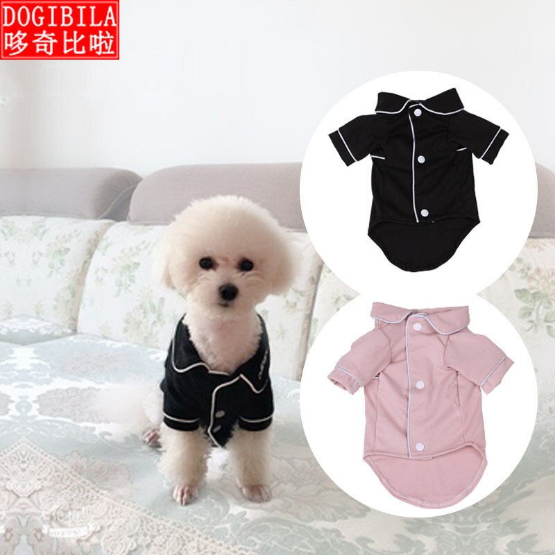 Hund bor med sin egen familie tekop lille størrelse hund bamse end bjørn frakke rent bomuldstøj sommertøj kæledyr pyjamas