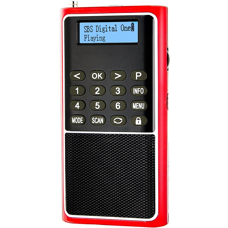 Portable DAB/DAB+ Radio Mini FM Receiver Loudspeaker with LED Display Support TF Card U Disk Automatic Channel Search Loop Play: Red