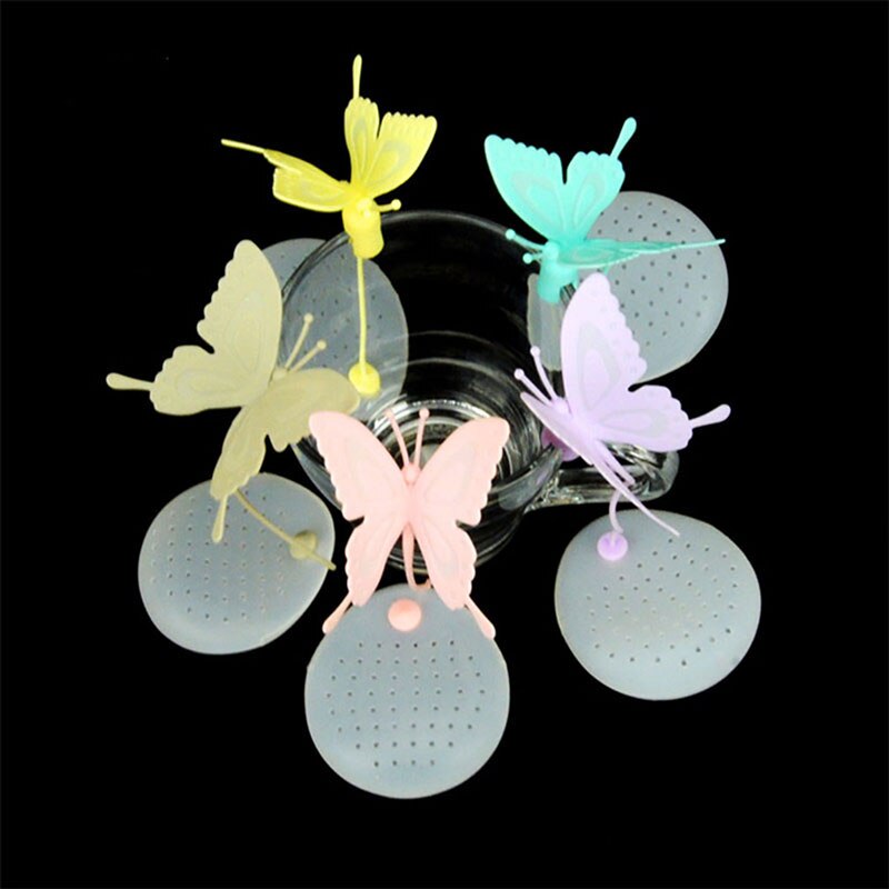 Tea Infuser Filter Strainer Butterfly Shaped Strainer Silicone Tea Bag Holder Reuseable Food Safe Filter Kitchen Accessories