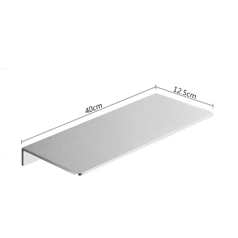 WZLY Bathroom Shelves Chrome/White Aluminum Wall Mounted Kitchen Shelves Bathroom Shower Storage Racks Shampoo Cosmetic Shelf: Chrome 1