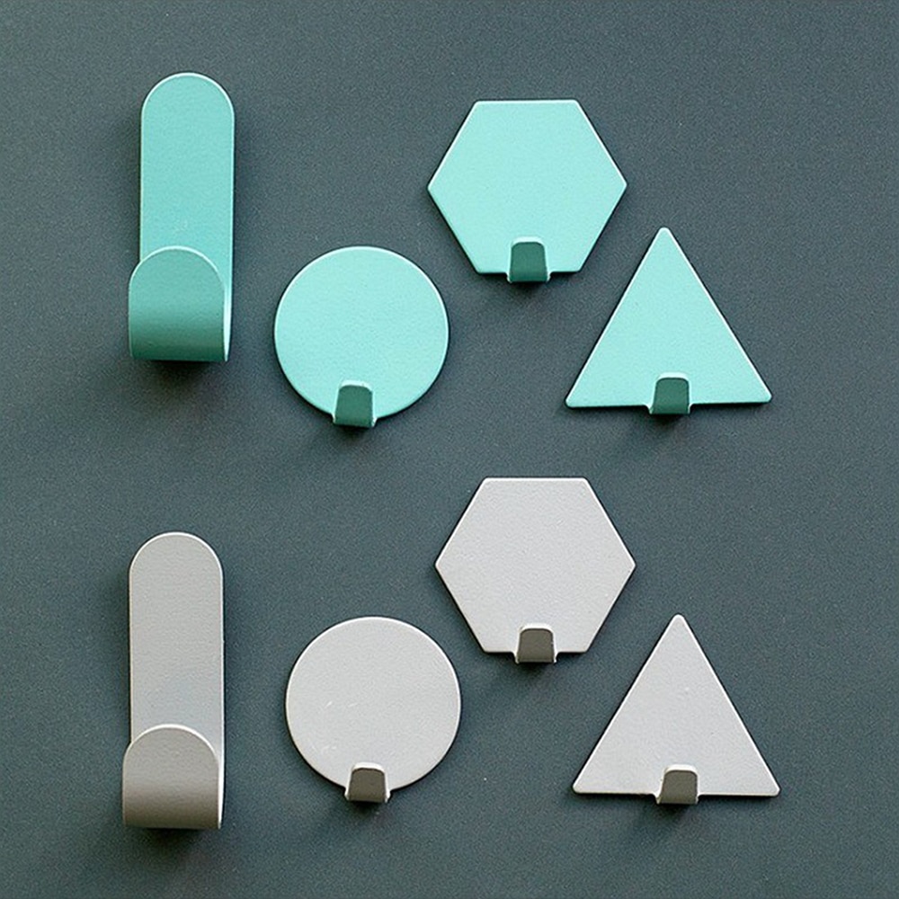 4 pakke nordisk stil geometrisk liten krok galvanisert stål veggkrok soverom bad selvklebende krok dekorativ krok